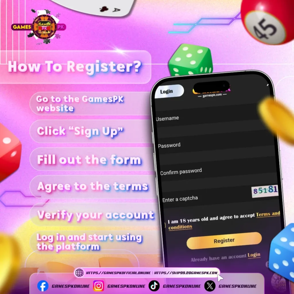 How to Register at GamesPK in Pakistan